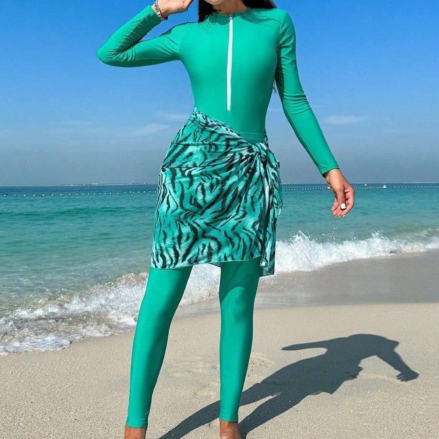 Damen eleganter UV-Schutz-Schwimmanzug mit Wickelrock Echo Archiv