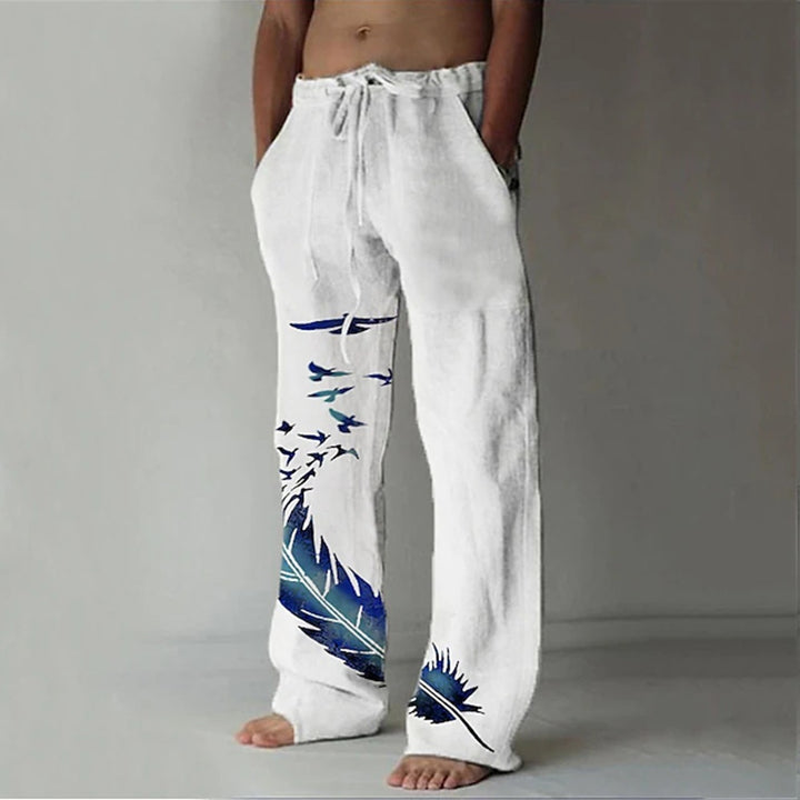 Damen Bequeme Sommerhose mit einzigartigem Federdesign Echoarchiv