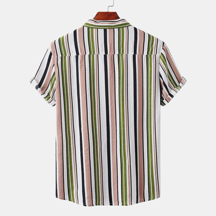 Herren Kurzarmhemd mit lässigem, gestreiftem Design und hochwertiger Baumwollqualität Echoarchiv