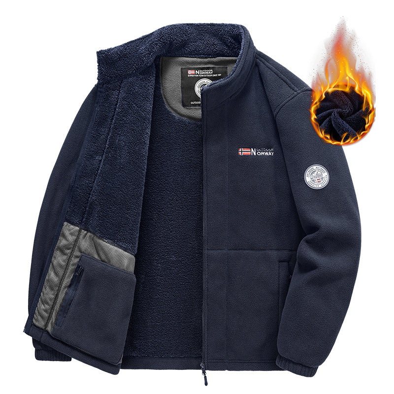 Herren Isolierende Zip‑Fleecejacke mit hohem Kragen und Soft‑Teddyinnenfutter Echo Archiv