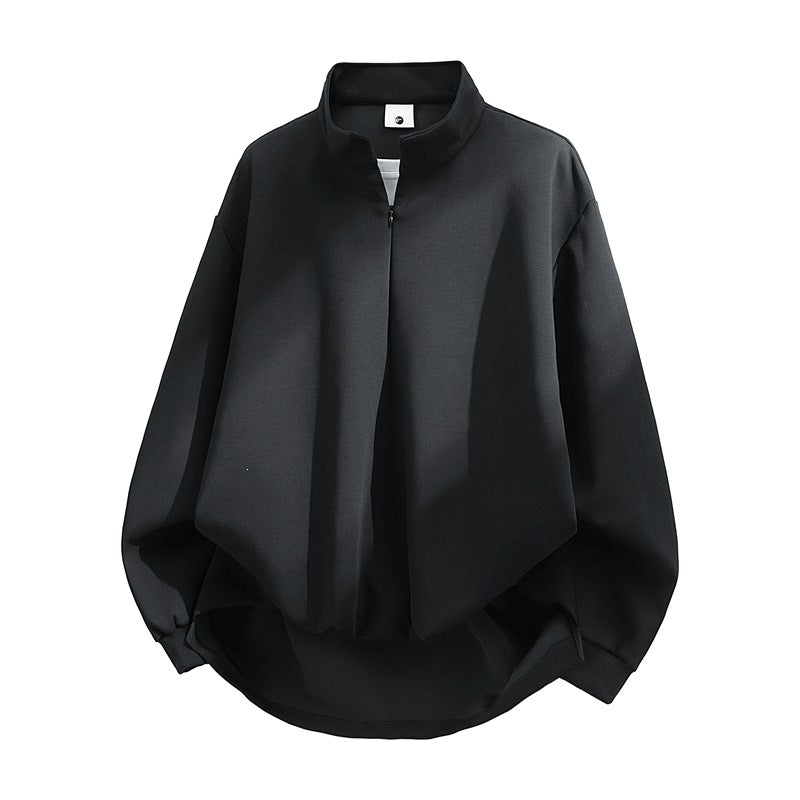 Unisex Oversize-Sweatshirt mit Stehkragen, Halbreißverschluss und ballonförmigem Saum Echoarchiv