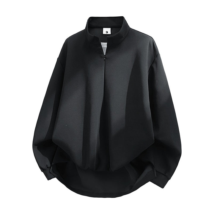 Unisex Oversize-Sweatshirt mit Stehkragen, Halbreißverschluss und ballonförmigem Saum Echoarchiv