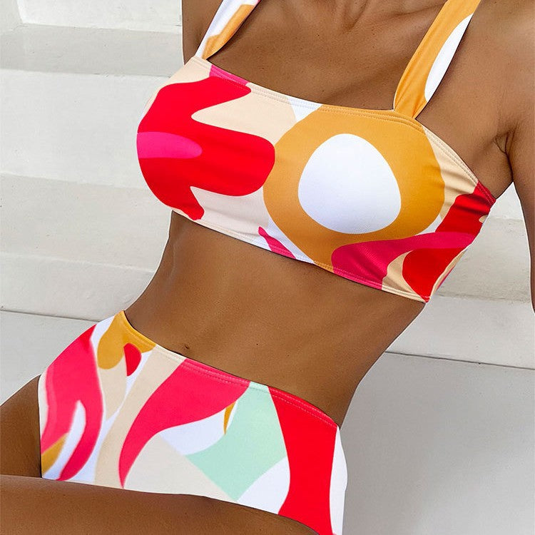 Damen Bikini-Set mit modischem Quadrat-Muster Echo Archiv