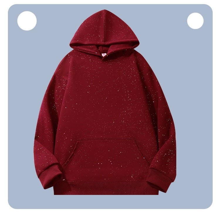 Unisex Oversize-Kapuzenpullover aus French-Terry mit Kängurutasche & dezenter Sprenkeloptik Echoarchiv