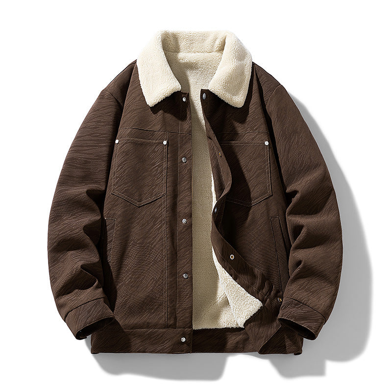 Herren Lässige Kunstlederjacke mit Teddyfutter Echo Archiv