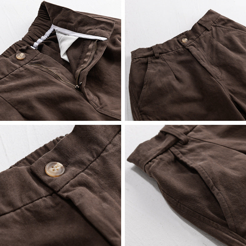 Herren Lockere Cargohose im Utility‑Stil mit verstärkten Kniepaneelen und konischem Bein Echoarchiv
