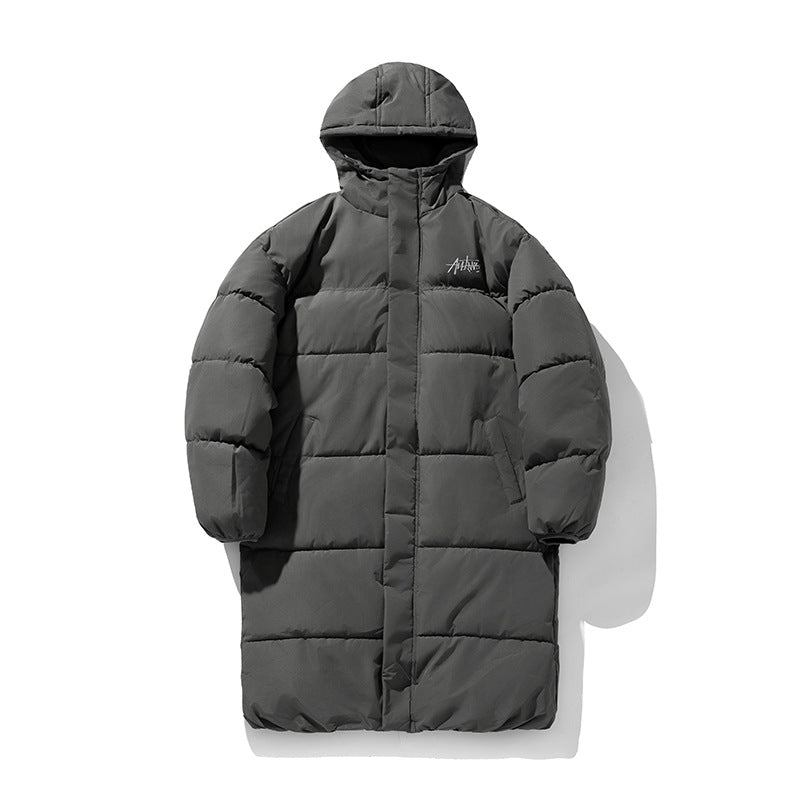 Unisex Langer Boxy‑Steppmantel mit Kapuze, Thermoisolierung und verstellbarem Saum Echo Archiv