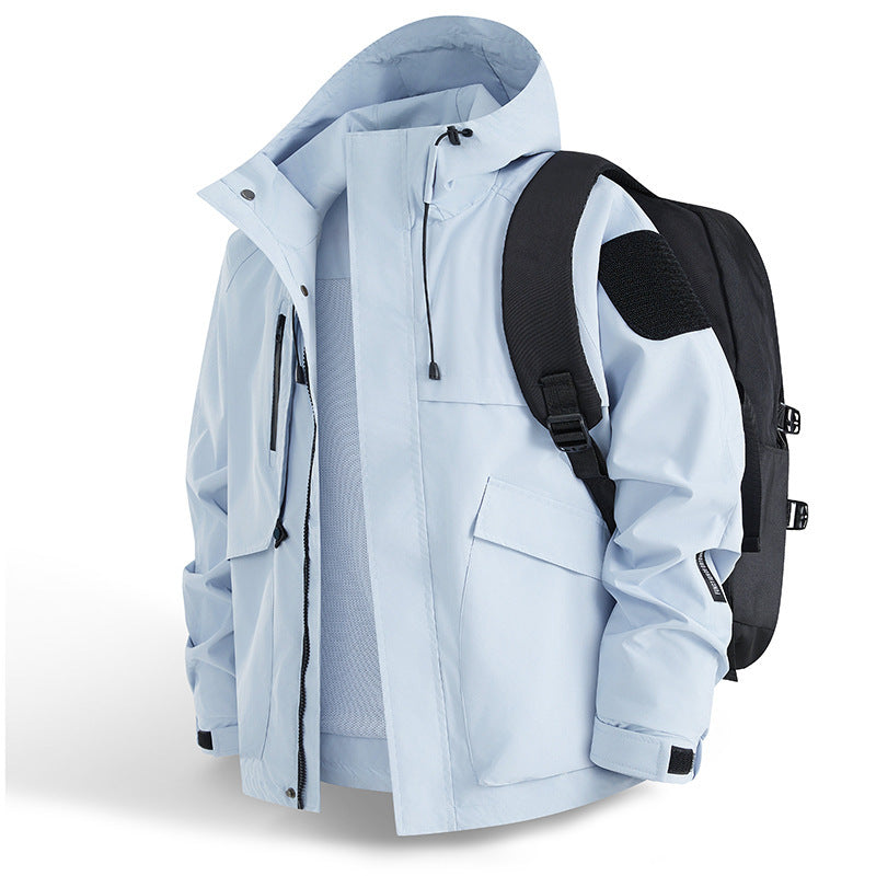 Herren Urbaner wetterabweisender Kapuzenparka mit Multifunktionstaschen und Mesh-Innenfutter Echo Archiv