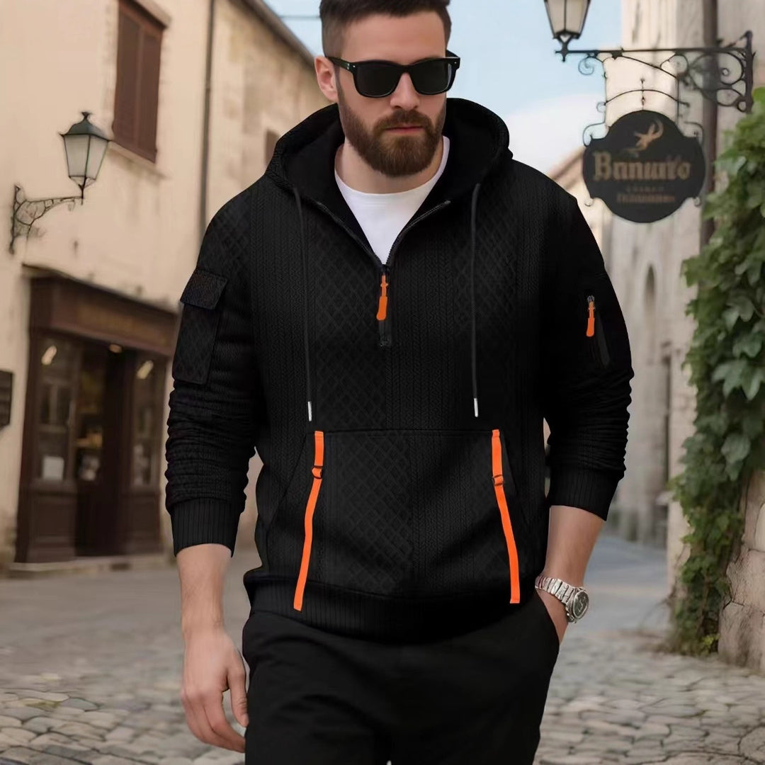 Herren stylischer Kapuzenpullover mit strukturiertem Design und praktischen Taschen Echoarchiv