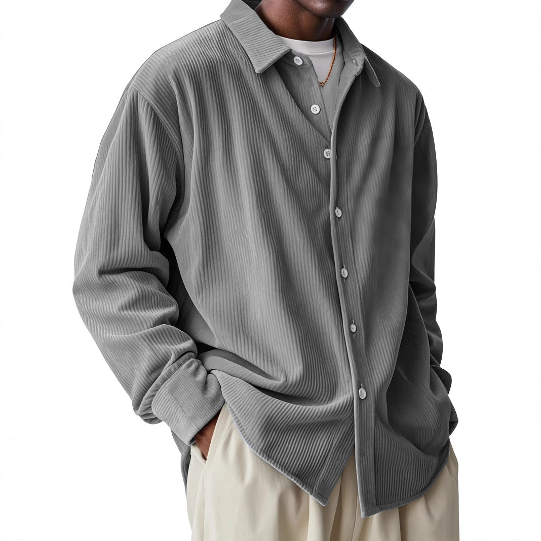 Herren nan oversized Kordhemd mit feiner Rippenstruktur und Relaxed-Fit Echo Archiv