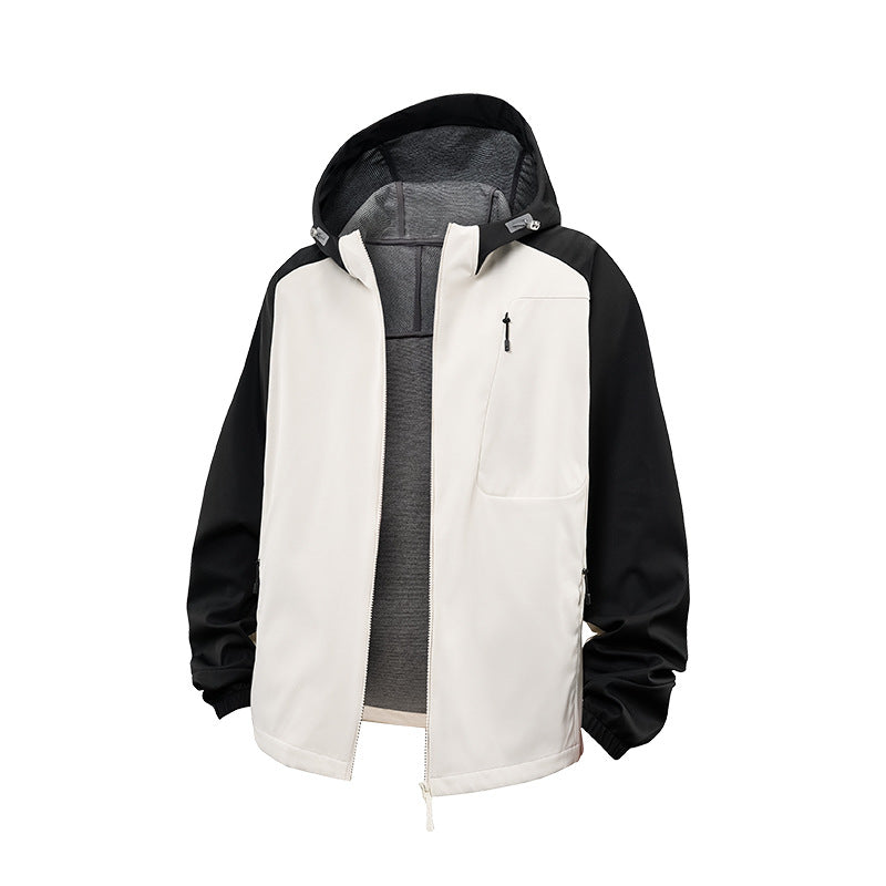 Herren Wasserdichte Softshell-Kapuzenjacke mit Fleece-Innenfutter, winddicht und mit Brustreißverschluss Echo Archiv