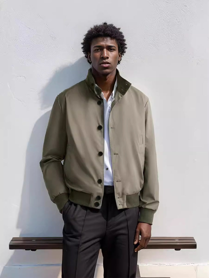 Herren modische Übergangsjacke mit multifunktionalen Taschen und hohem Stehkragen Echoarchiv
