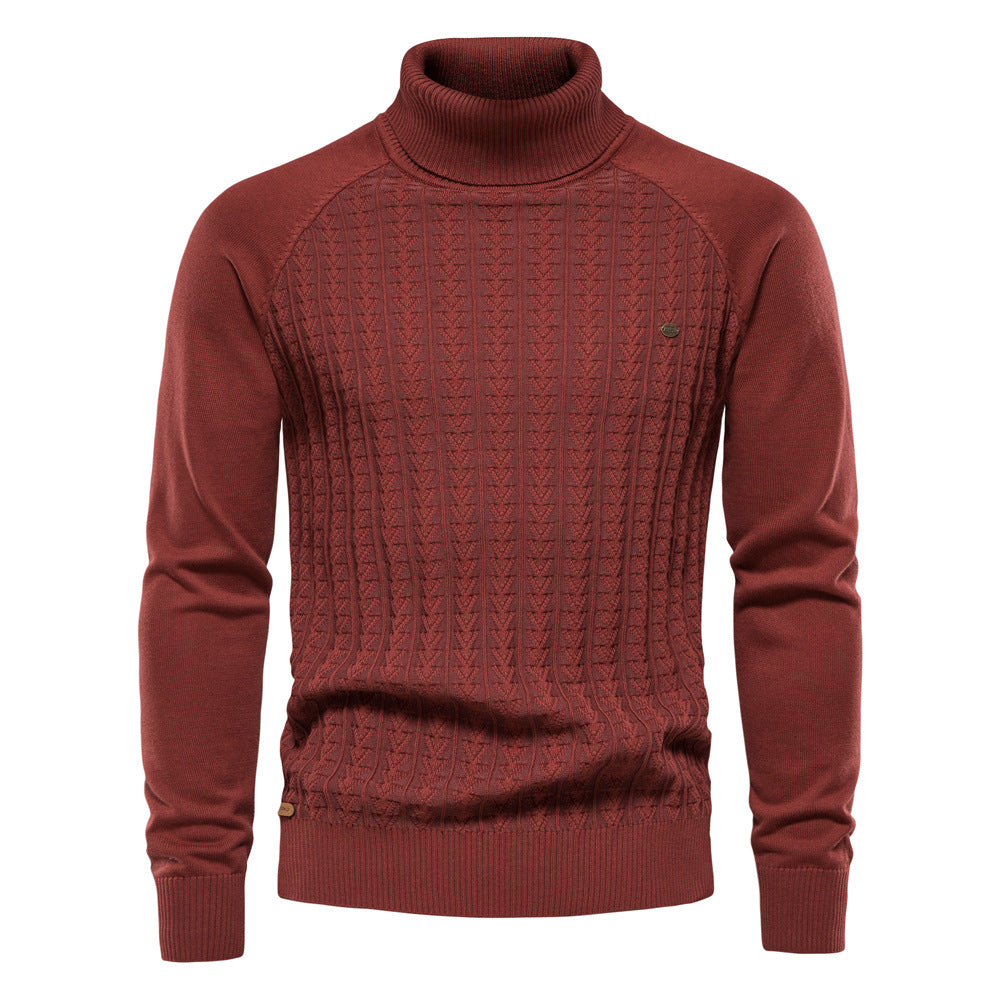 Herren Rollkragenpullover mit strukturiertem Muster Echoarchiv