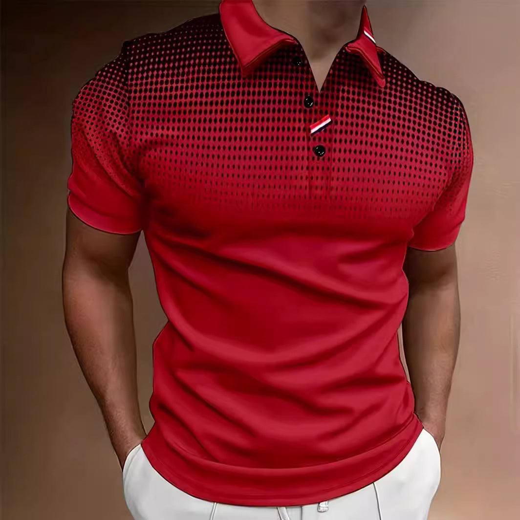 Herren Poloshirt mit modernem Punkte-Design und atmungsaktiver Stofftechnologie Echoarchiv