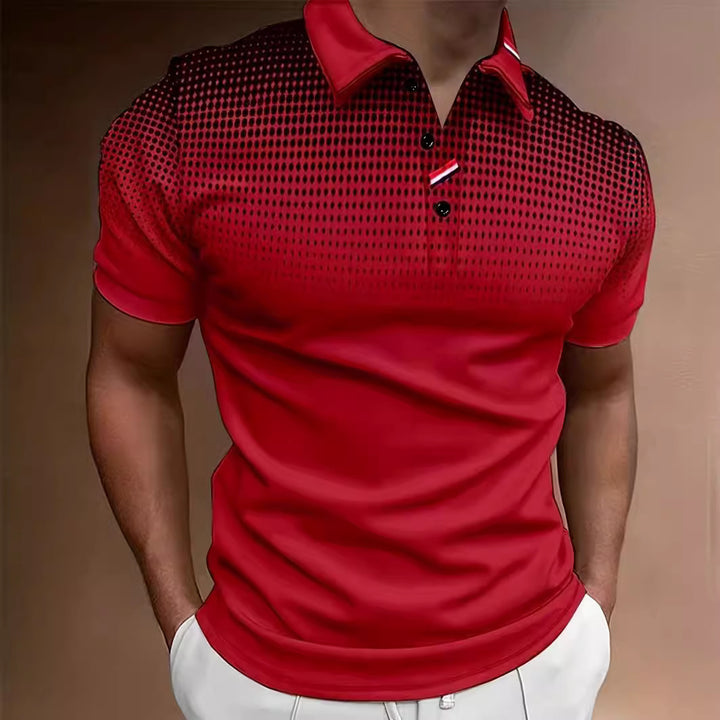 Herren Poloshirt mit modernem Punkte-Design und atmungsaktiver Stofftechnologie Echoarchiv