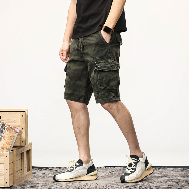Herren Cargoshorts im lässigen Camouflage-Stil mit verschiedenen Taschen und verstellbarem Bund Echoarchiv