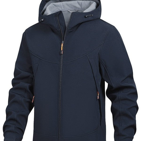 Herren Funktionsjacke mit verstellbarem Kapuzenkragen und atmungsaktivem Gewebe Echoarchiv