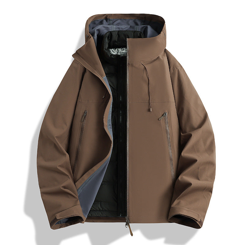 Herren Wasserdichte Softshell-Outdoorjacke mit verstellbarer Kapuze und atmungsaktiver Membran Echoarchiv