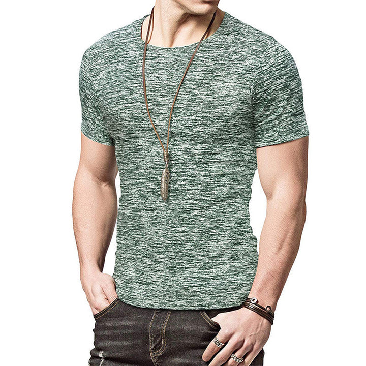 Herren Freizeit T-Shirt mit meliertem Design und Rundhalsausschnitt Echoarchiv