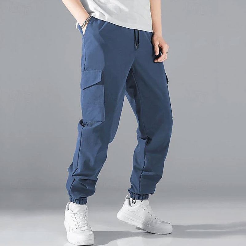 Herren Cargo-Hose mit elastischem Bund und multifunktionalen Taschen Echoarchiv