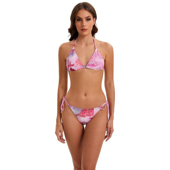 Damen Bikini-Set mit langärmeligem Crop-Top und floralem Design Echo Archiv