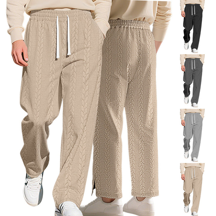 Herren nan locker fallende Strick-Jogginghose mit Zopfmuster und Kordelbund Echo Archiv