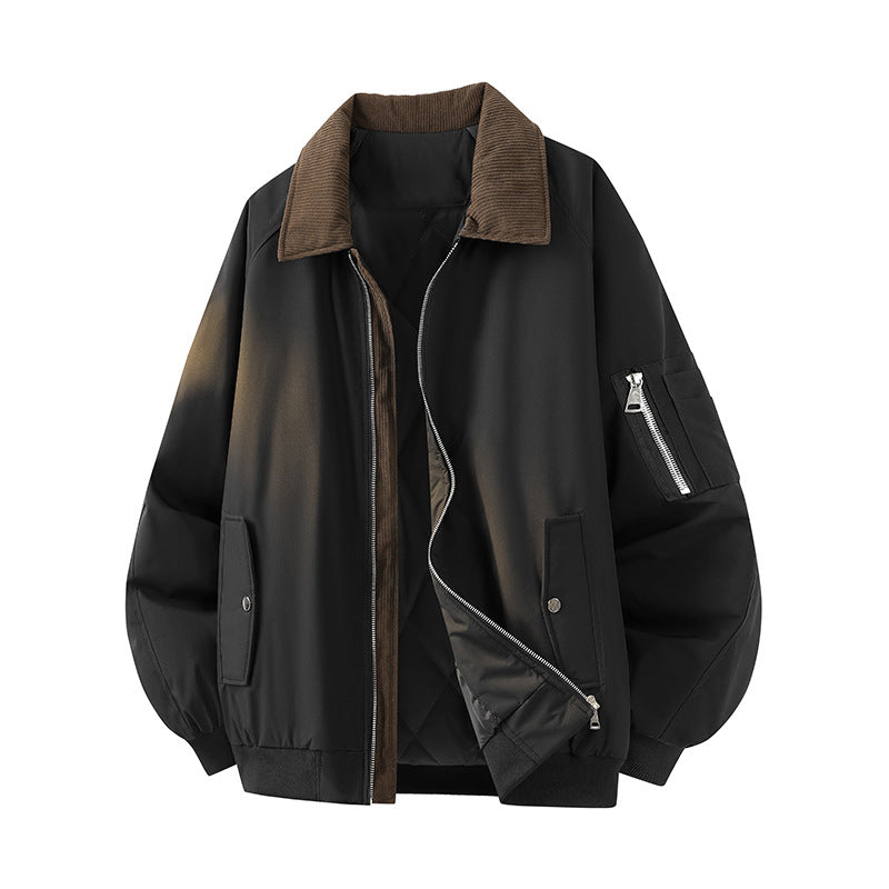 Herren Oversize Bomberjacke mit gesteppter Thermo-Innenfüllung, kariertem Innenkragen & Ärmeltasche Echoarchiv