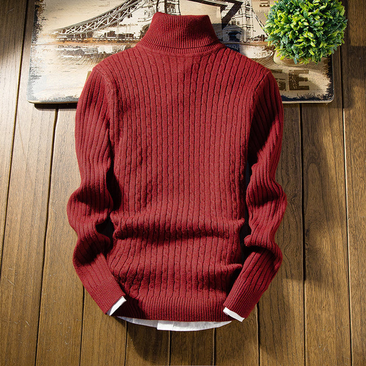 Herren Rollkragenpullover mit Rippstrickmuster Echoarchiv