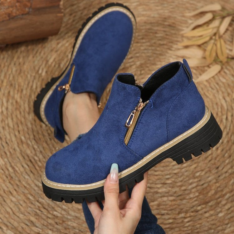Damen Kurzschaft‑Stiefelette mit grober Profilsohle und seitlichem Reißverschluss Echo Archiv