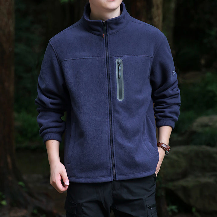 Herren Thermo‑Mikrofleece‑Outdoorjacke mit Stehkragen, wasserdichter Brustreißverschlusstasche Echo Archiv