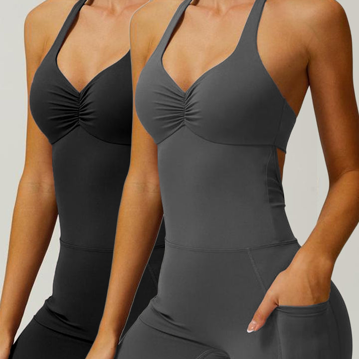 Damen Sportlicher Jumpsuit mit figurbetontem Schnitt und Trägern Echo Archiv