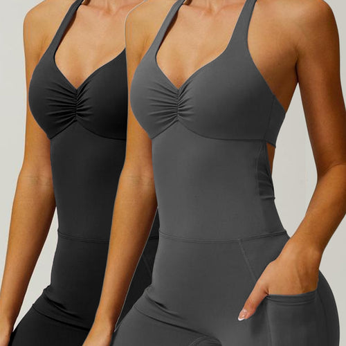 Damen Sportlicher Jumpsuit mit figurbetontem Schnitt und Trägern Echo Archiv