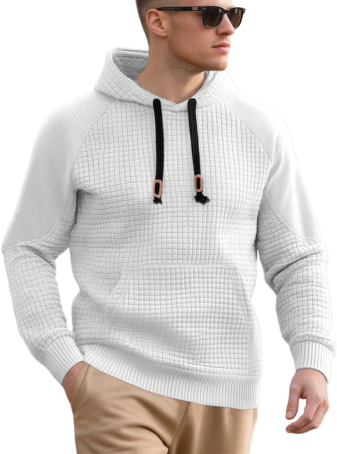 Herren sportlicher Kapuzenpullover mit innovativem Strukturdesign und praktischen Kordelzügen Echoarchiv