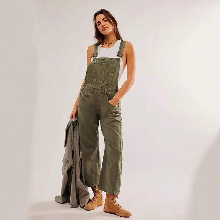 Damen lässige Denim-Latzhose im modernen Schnitt mit verstellbaren Trägern Echo Archiv