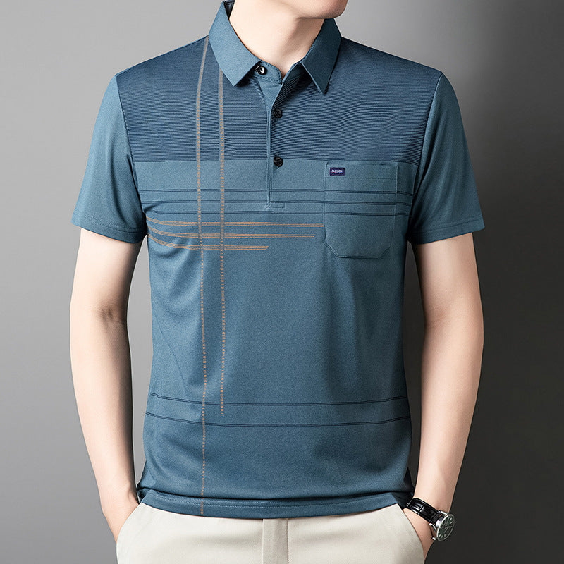Herren Poloshirt mit atmungsaktiven Eigenschaften und modernem Grafikdesign Echoarchiv