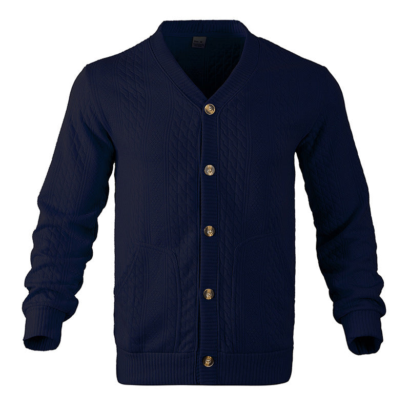Herren Strickjacke mit V-Ausschnitt und praktischen Taschen Echoarchiv