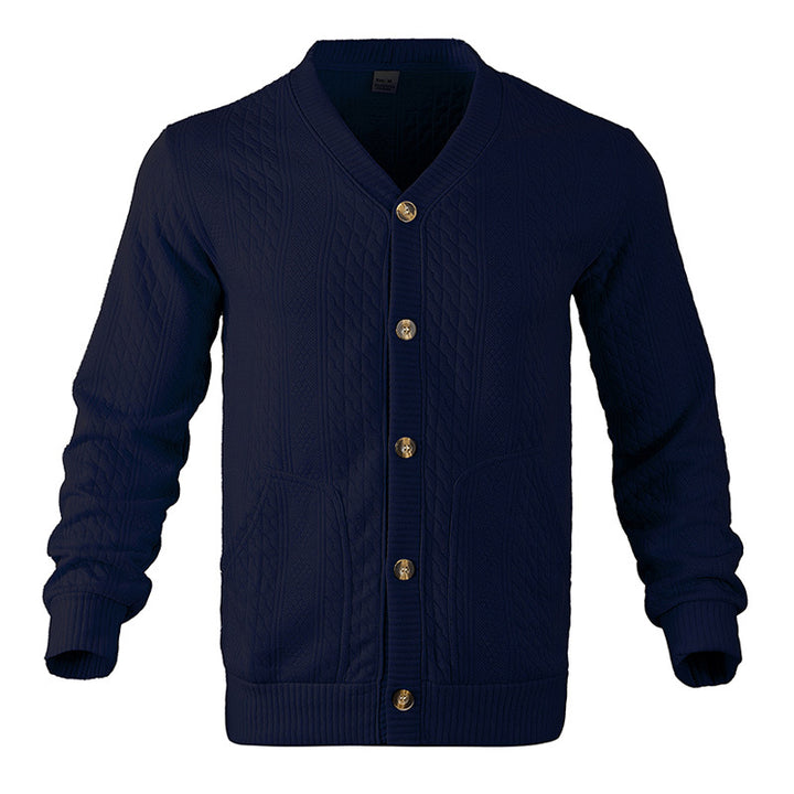 Herren Strickjacke mit V-Ausschnitt und praktischen Taschen Echoarchiv
