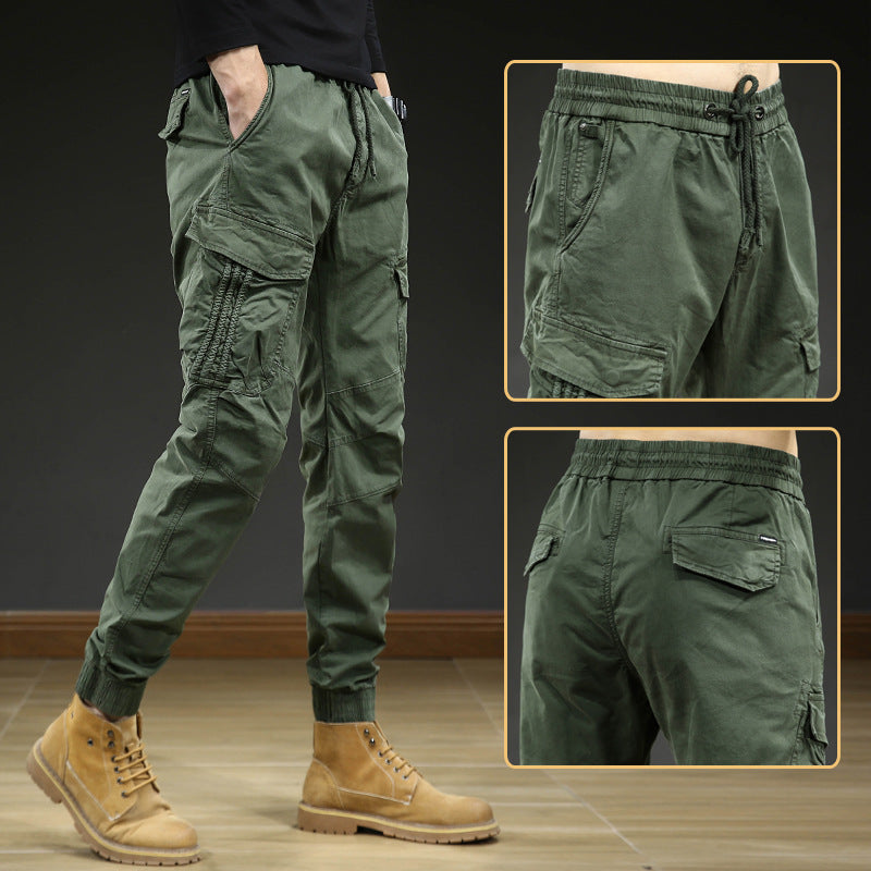 Herren bequeme Cargo-Hose mit elastischem Bund und mehreren Taschen Echoarchiv