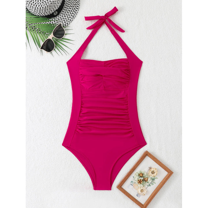Damen Eleganter Wickel-Badeanzug mit Raffungen Echo Archiv