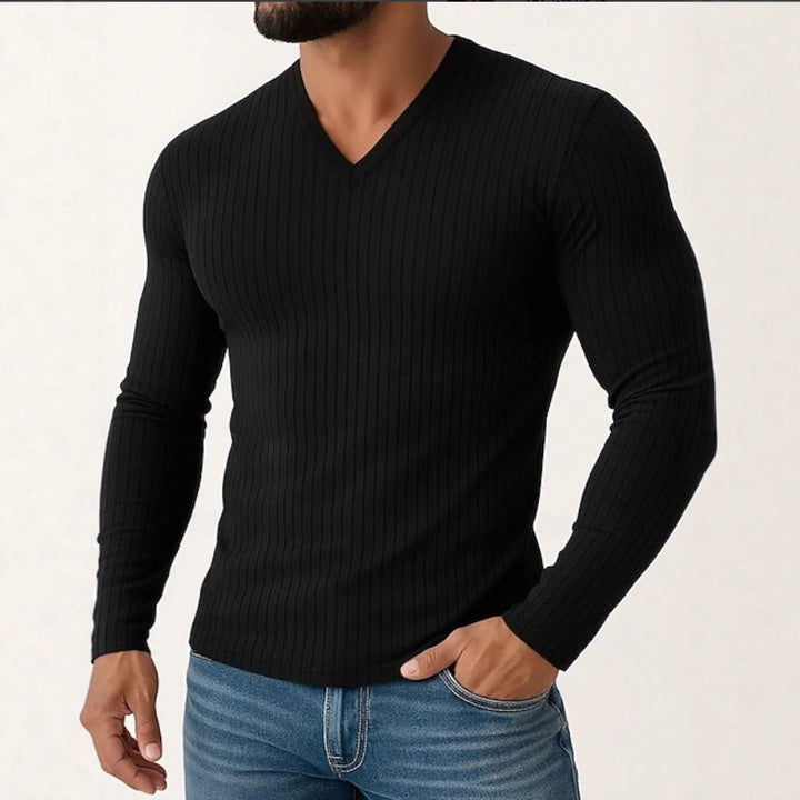 Herren Langarmshirt mit feiner Rippenstruktur Echoarchiv