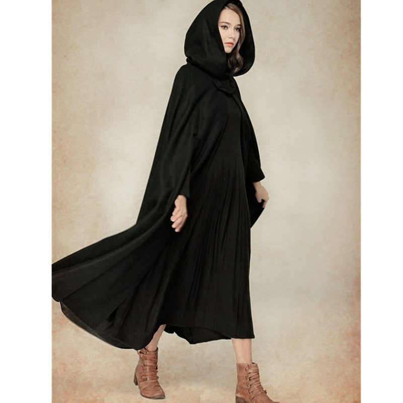 Damen elegante Kapuzenumhang mit verstellbarem Verschluss – Montévia