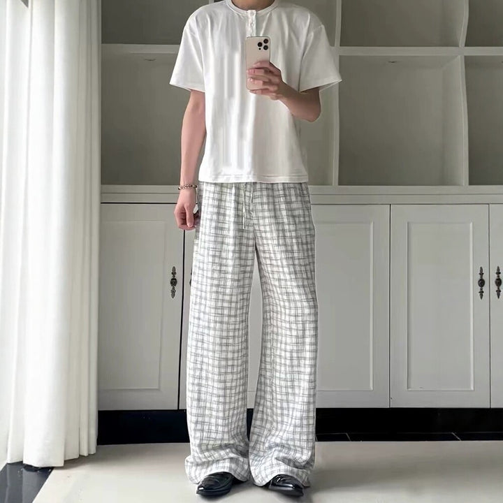Herren Bequeme Karierter Freizeithose Echoarchiv