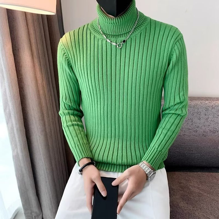 Herren Hochwertiger Strickpullover mit Stehkragen Echo Archiv