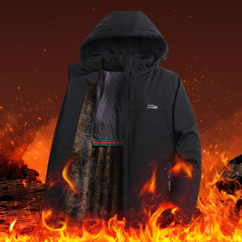 Herren Technische Winterjacke mit Kunstfellfutter Echo Archiv