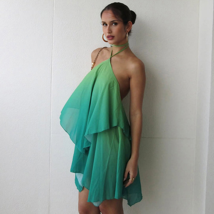 Damen luftiges, asymmetrisches Strandkleid mit Chiffon-Effekt Echo Archiv