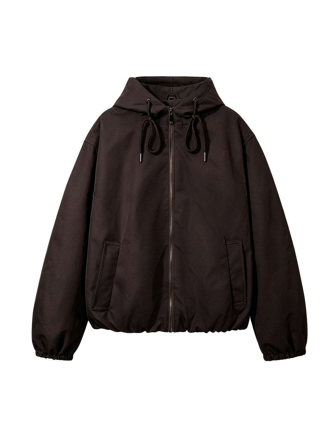 Damen Kapuzen-Bomberjacke mit gerafftem Saum und Eingrifftaschen Echoarchiv