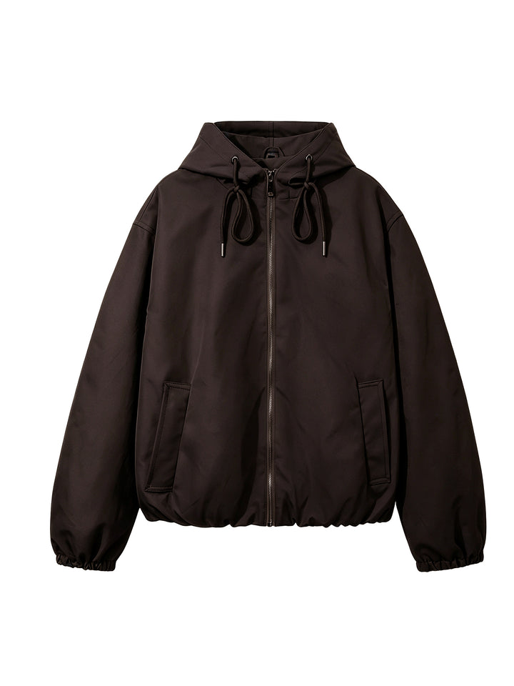 Damen Kapuzen-Bomberjacke mit gerafftem Saum und Eingrifftaschen Echoarchiv