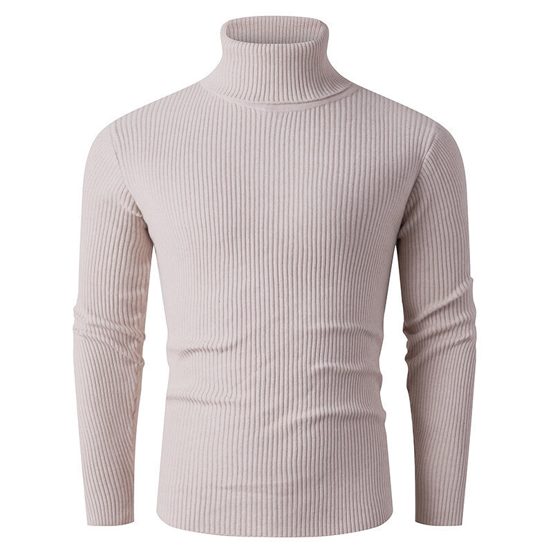 Herren nan taillierter Rippen-Strick Rollkragenpullover Slim Fit Echo Archiv