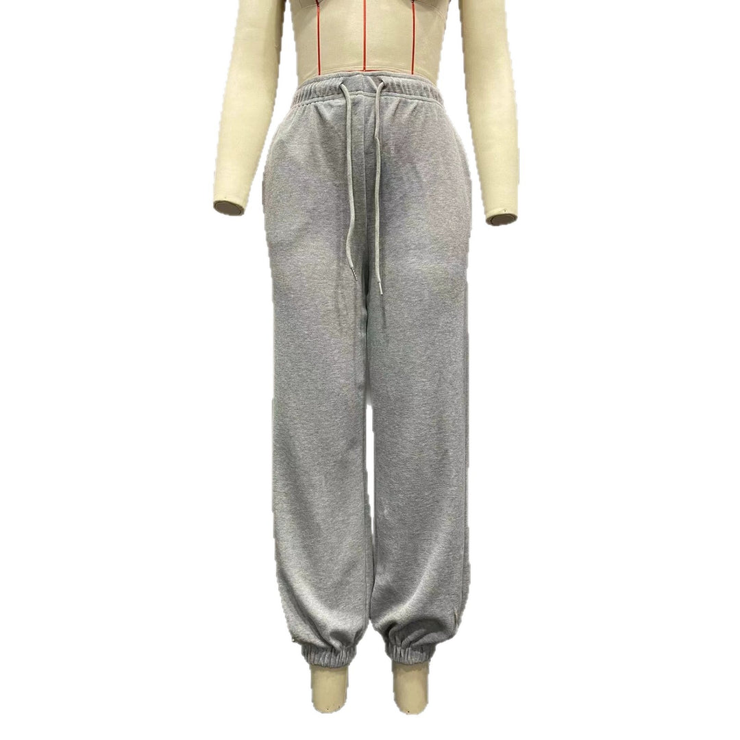Damen nan Cozy-Sweat-Palazzohose mit hohem Komfortbund, integriertem Kordelzug und gerafften Knöchelabschlüssen Echo Archiv