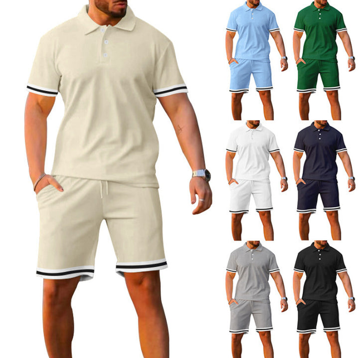Herren sportliches Poloshirt mit Shorts-Set Echoarchiv